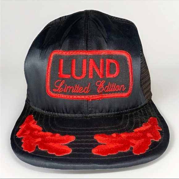 Vintage Lund Boats Hat Cap SnapBack Motor Boating Fishing Adjustable Super Satin - Picture 2 of 11